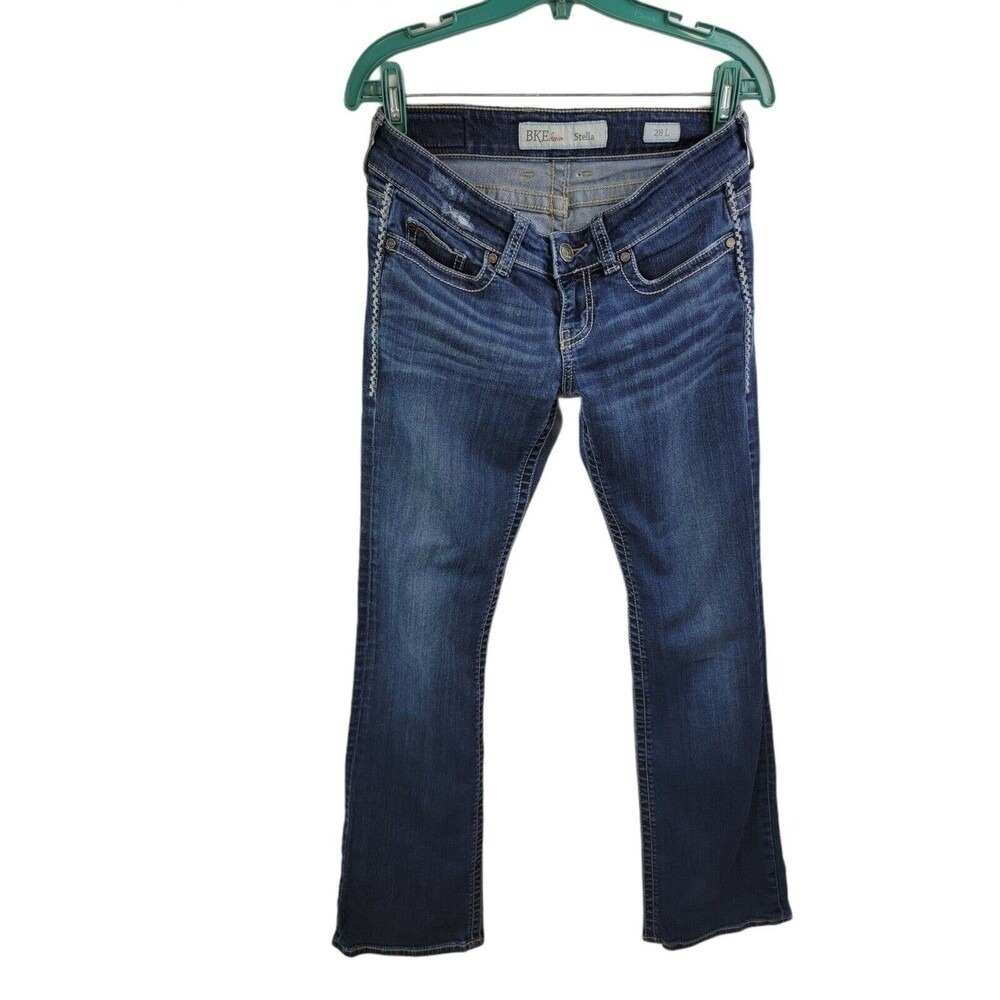 ✨ BKE‎ Buckle Bootcut Stella Slim Bootcut Thick Stitch Jeans 28 Long